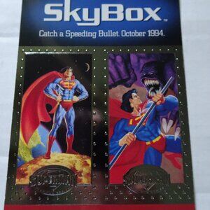 Superman Man of Steel - Platinum Series - 1994 - Skybox Promo Uncut Sheet 1 Card